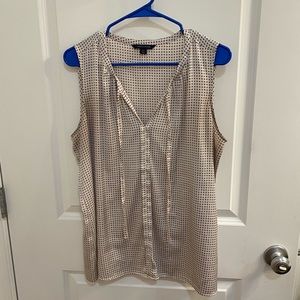 Black & white dotted Tommy Hilfiger top with tie neck